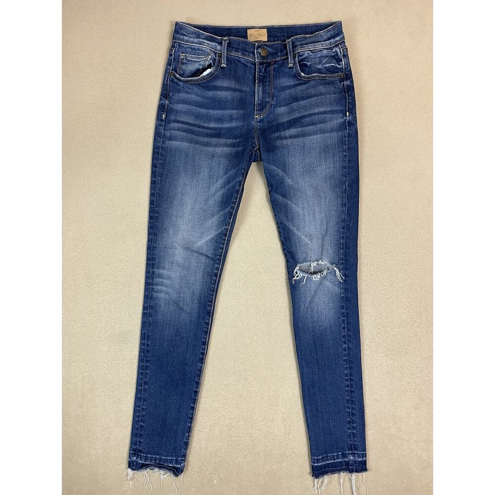 Driftwood Jeans Womens 26 Blue Jackie Classic Fit Skinny Distressed Mid Rise